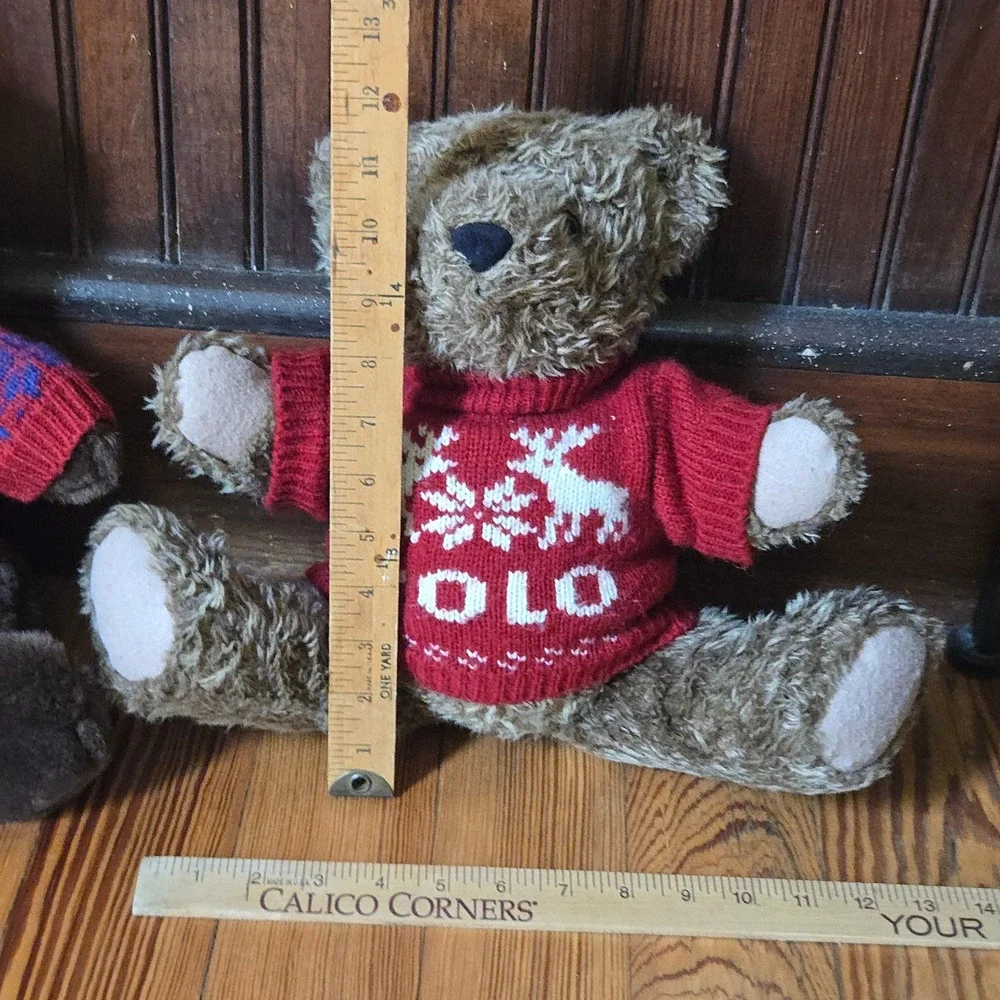 VTG Ralph Lauren Polo Bear 1998 Brown Red Reindeer Sweater Plush Toy Collectible